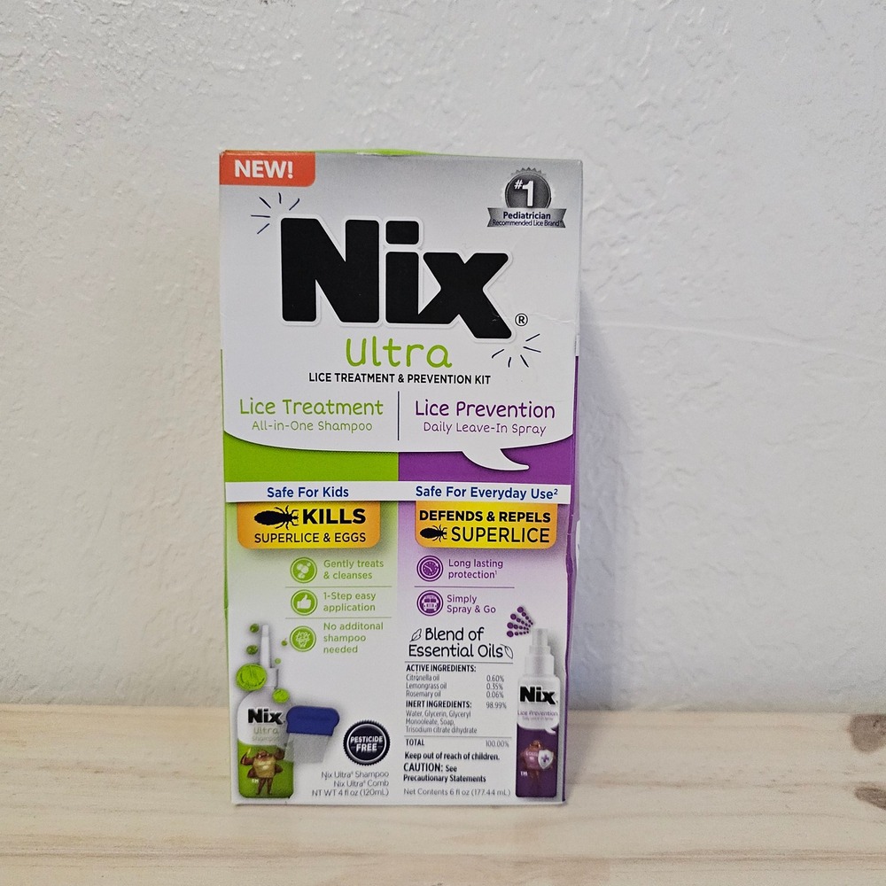 Nix Ultra Lice Treatment & Prevention Kit All-in-One Shampoo Spray Comb Set